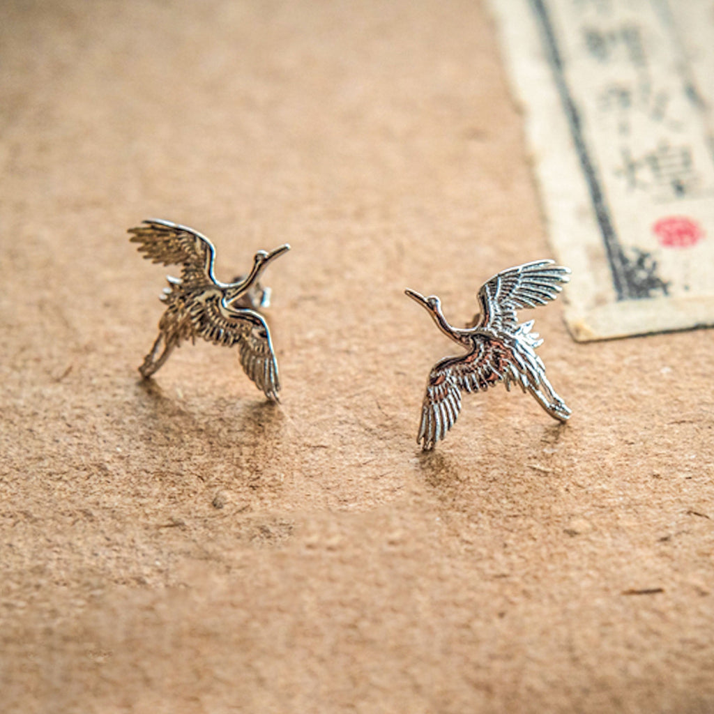 CRANE BIRD STUD EARRINGS