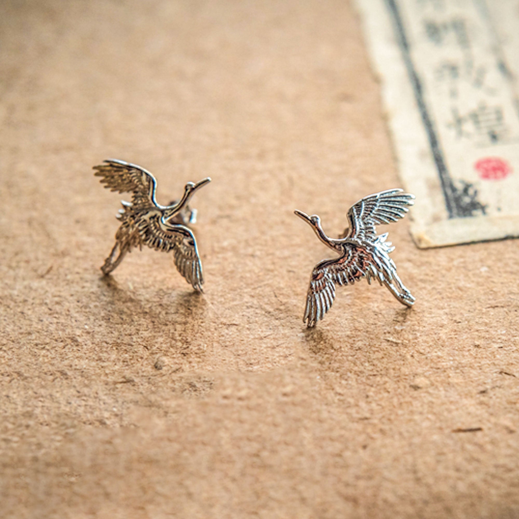 CRANE BIRD STUD EARRINGS