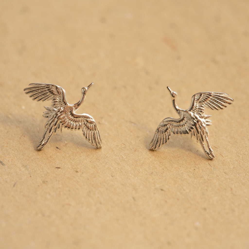 CRANE BIRD STUD EARRINGS