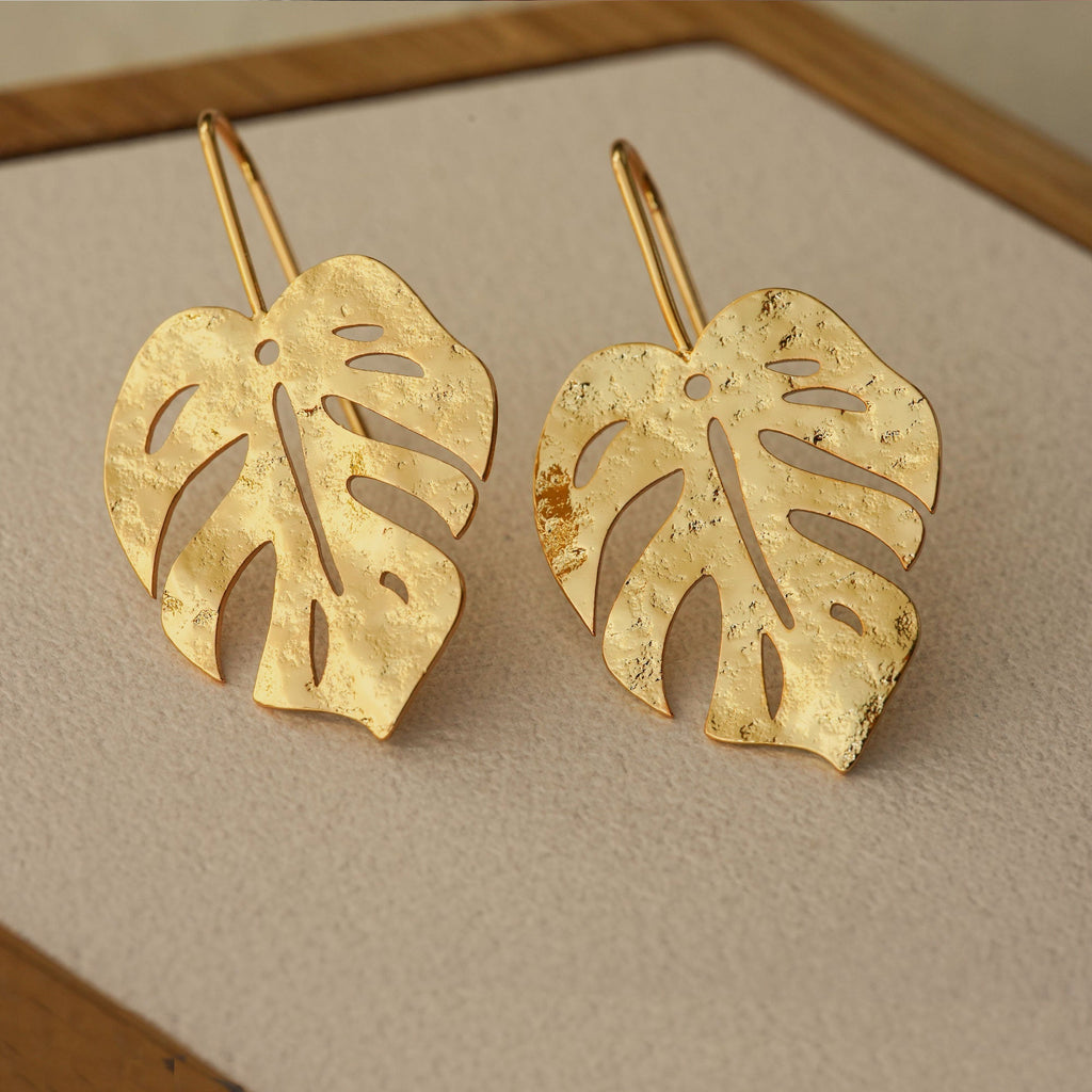MONSTERA LEAF EARRINGS